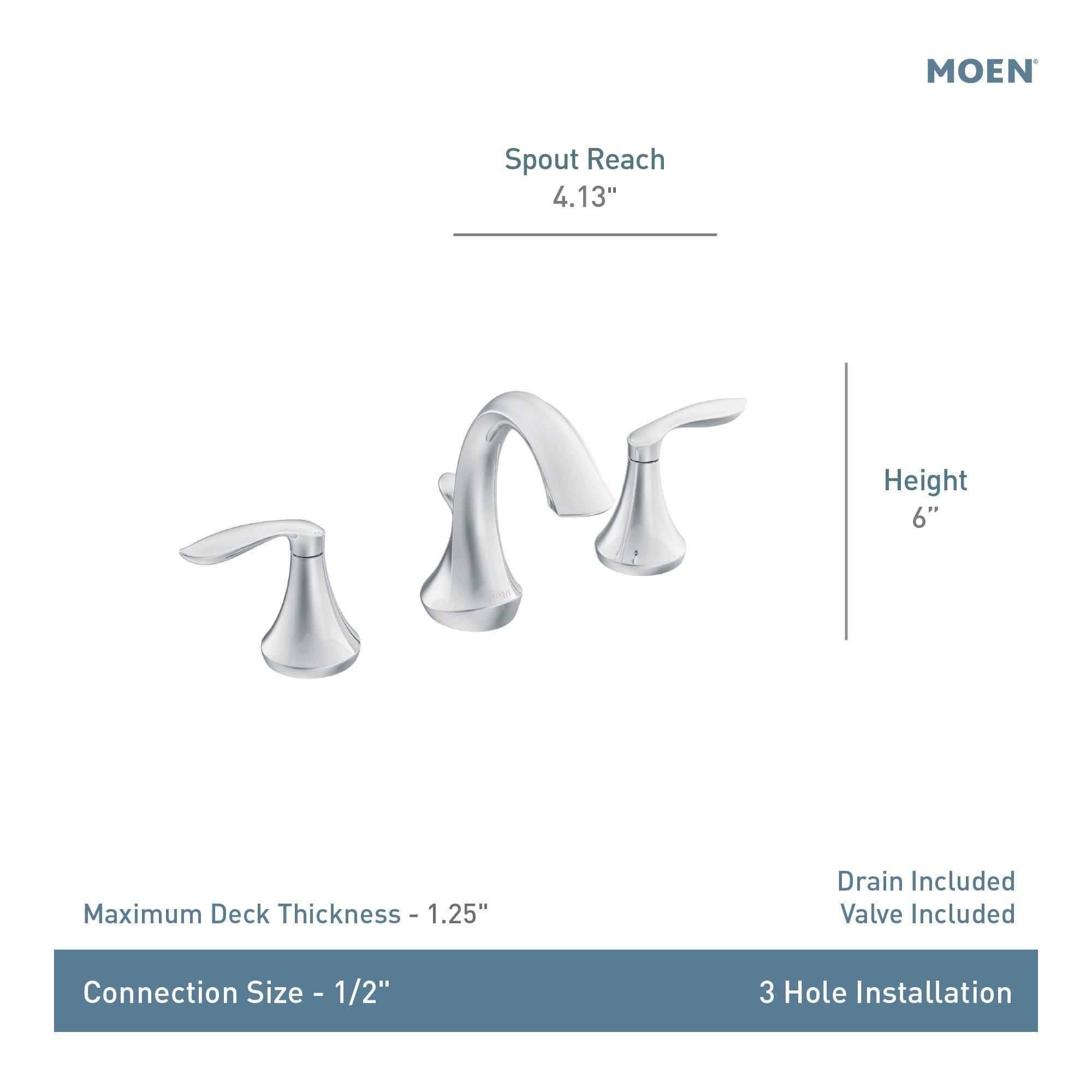 Moen Chrome Two Handle Widespread Bathroom Sink Faucet (Valve Included) 
