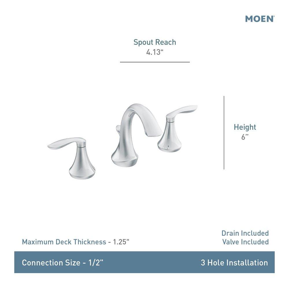 Moen Brushed Nickel Two Handle Widespread Bathroom Sink Faucet (Valve Included) 