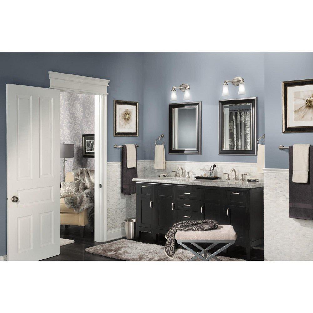 Moen Brushed Nickel Two Handle Widespread Bathroom Sink Faucet (Valve Included) 