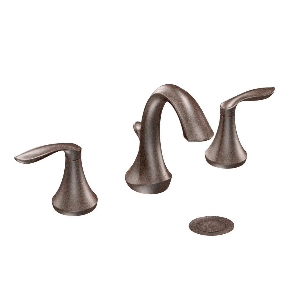 Moen Oil Rubbed Bronze Two Handle Widespread Bathroom Sink Faucet (Valve Included) 