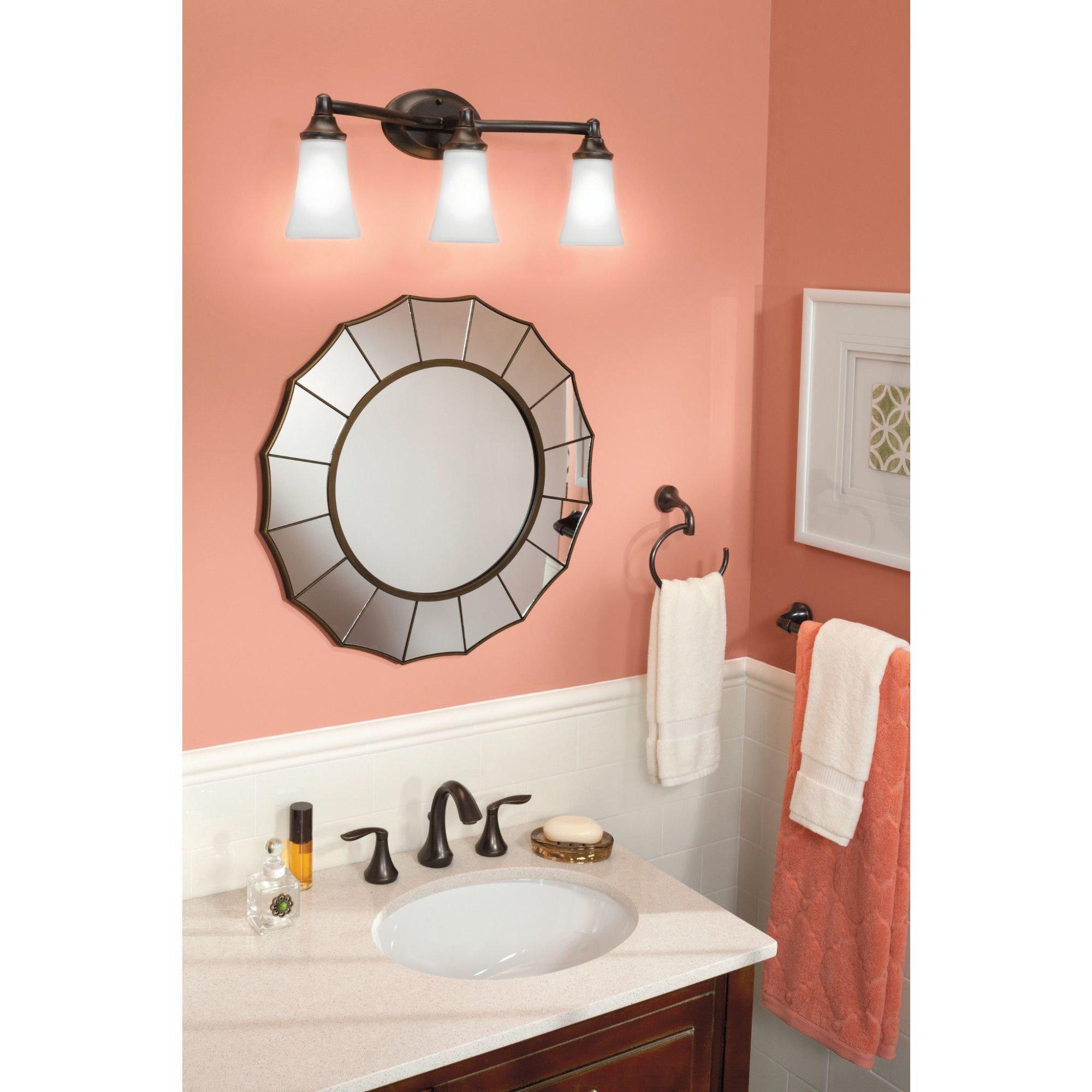 Moen Oil Rubbed Bronze Two Handle Widespread Bathroom Sink Faucet (Valve Included) 