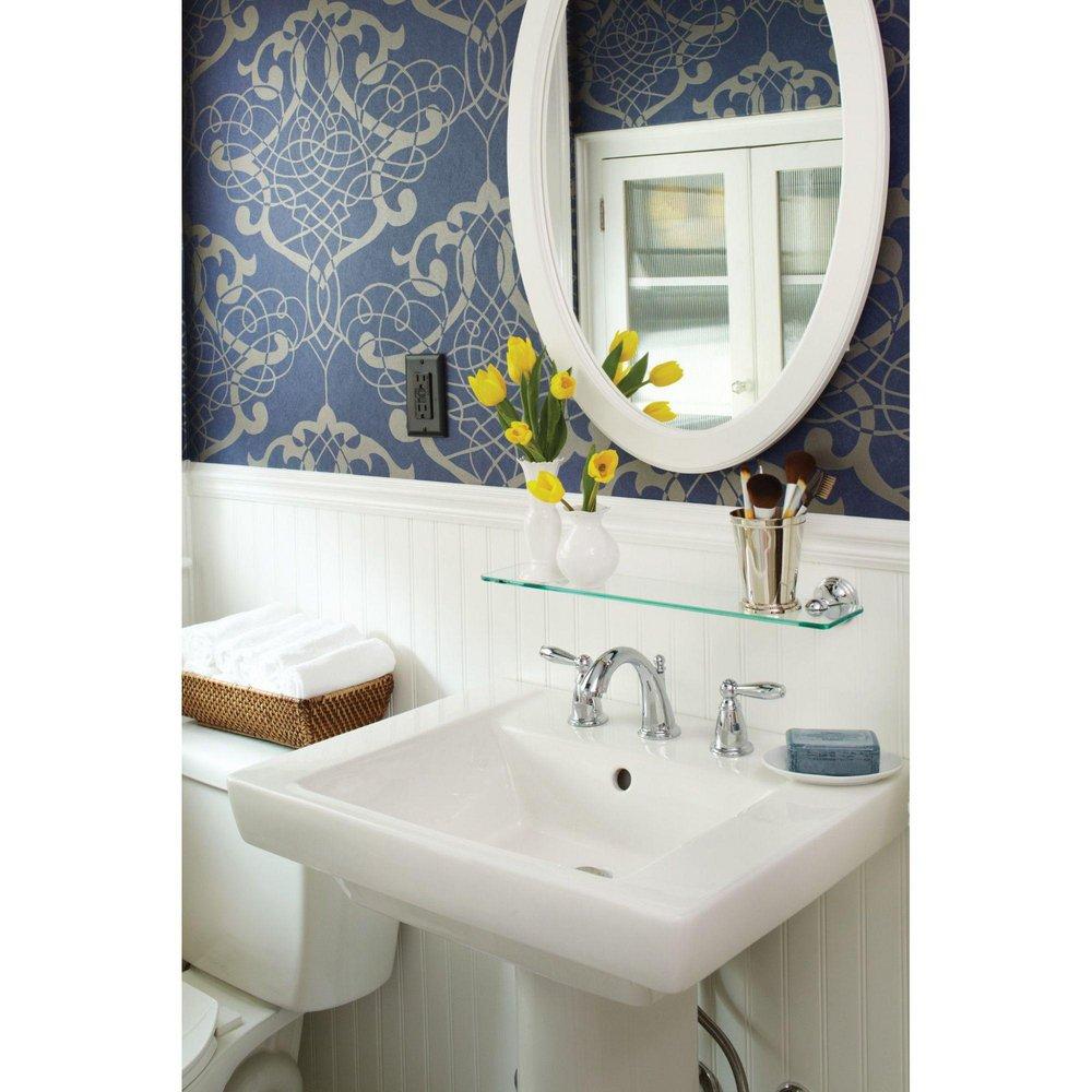 Moen Chrome Two Handle Widespread Bathroom Sink Faucet (Valve Included) 