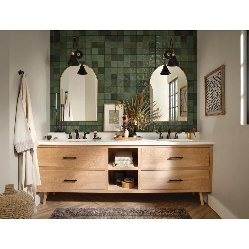 Moen Oil Rubbed Bronze Two Handle Widespread Bathroom Sink Faucet (Valve Included) 