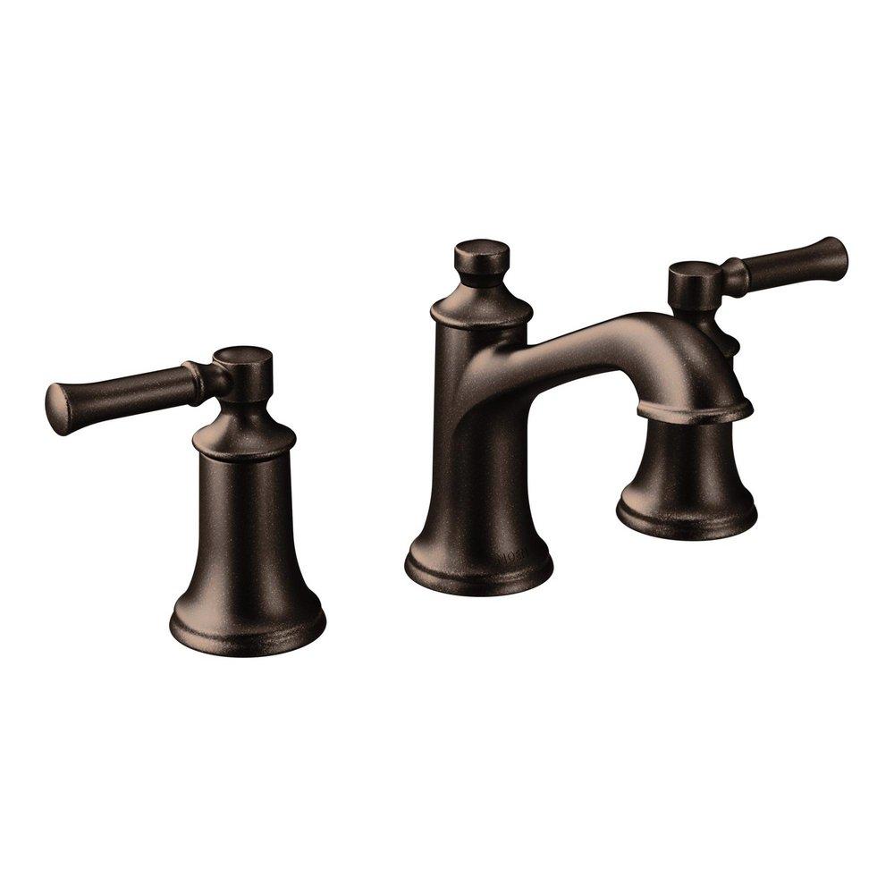 Moen Oil Rubbed Bronze Two Handle Widespread Bathroom Sink Faucet (Valve Included) 