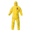 A70 5XL Polyethylene and Fabric Coverall with Hood in Yellow (Case of 12)