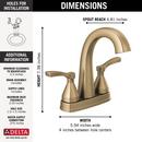 Two Handle Centerset Bathroom Sink Faucet in Lumicoat Champagne Bronze 