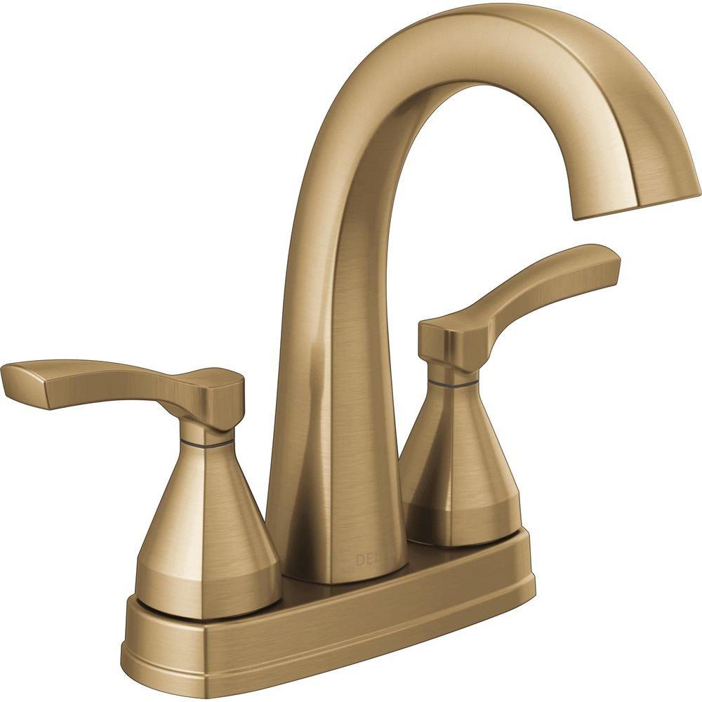 Two Handle Centerset Bathroom Sink Faucet in Lumicoat Champagne Bronze 