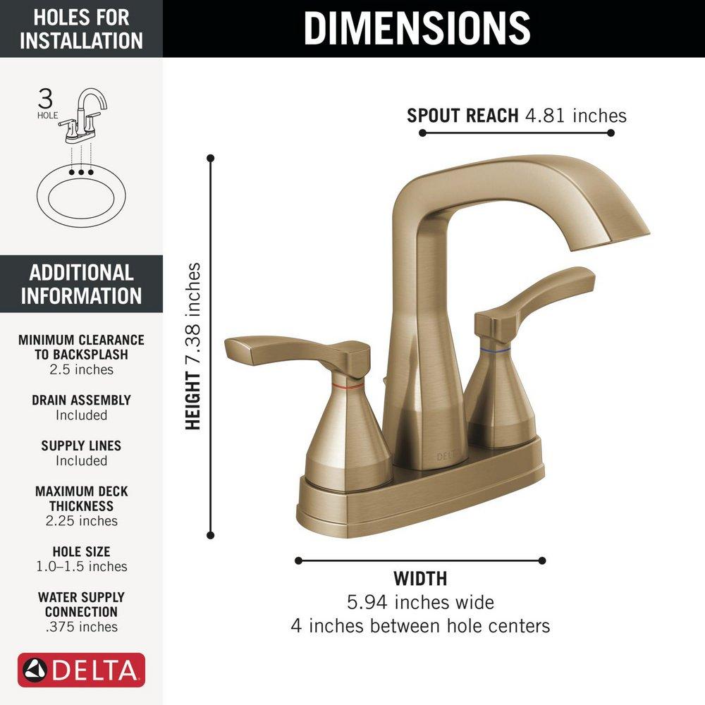 DELTA STRYKE TWO HANDLE CENTERSET BATHROOM FAUCET 