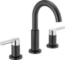 Two Handle Widespread Bathroom Sink Faucet in Matte Black/Chrome