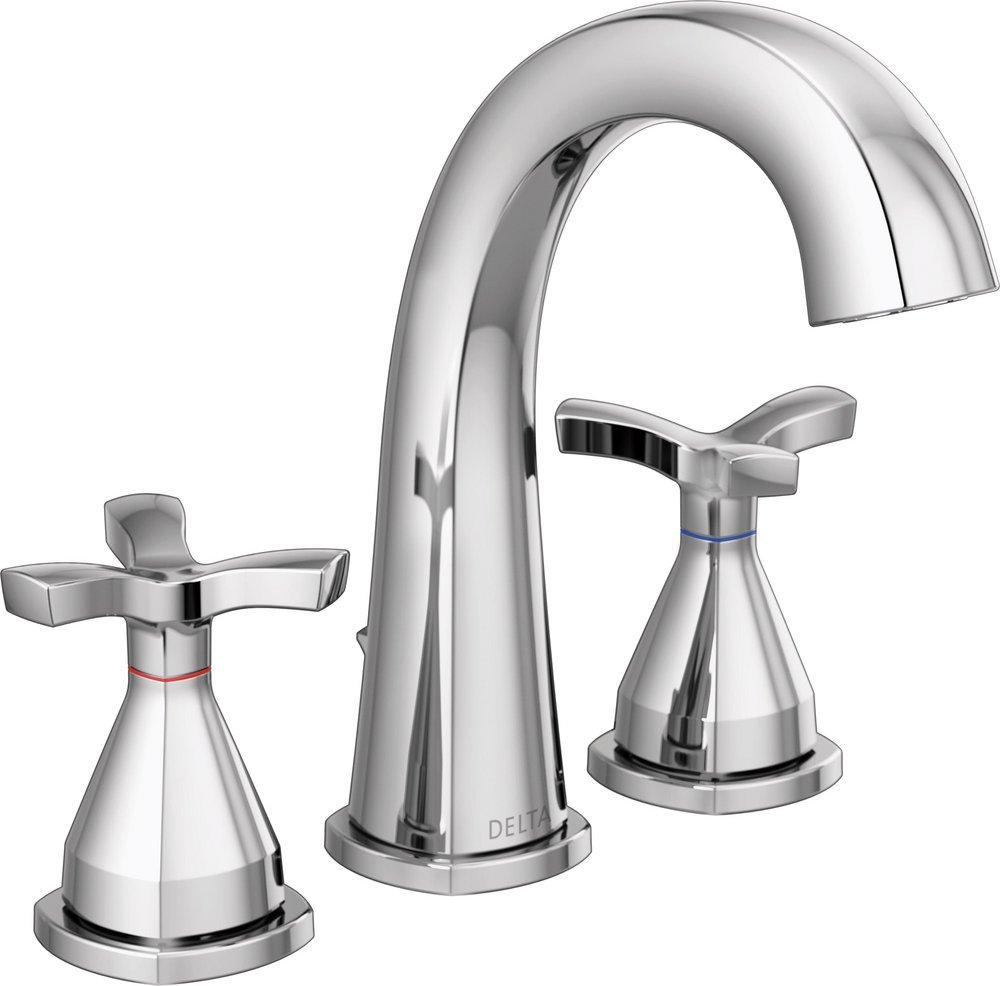 DELTA STRYKE TWO HANDLE WIDESPREAD BATHROOM FAUCET 