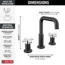 Two Handle Widespread Bathroom Sink Faucet in Matte Black/Chrome 