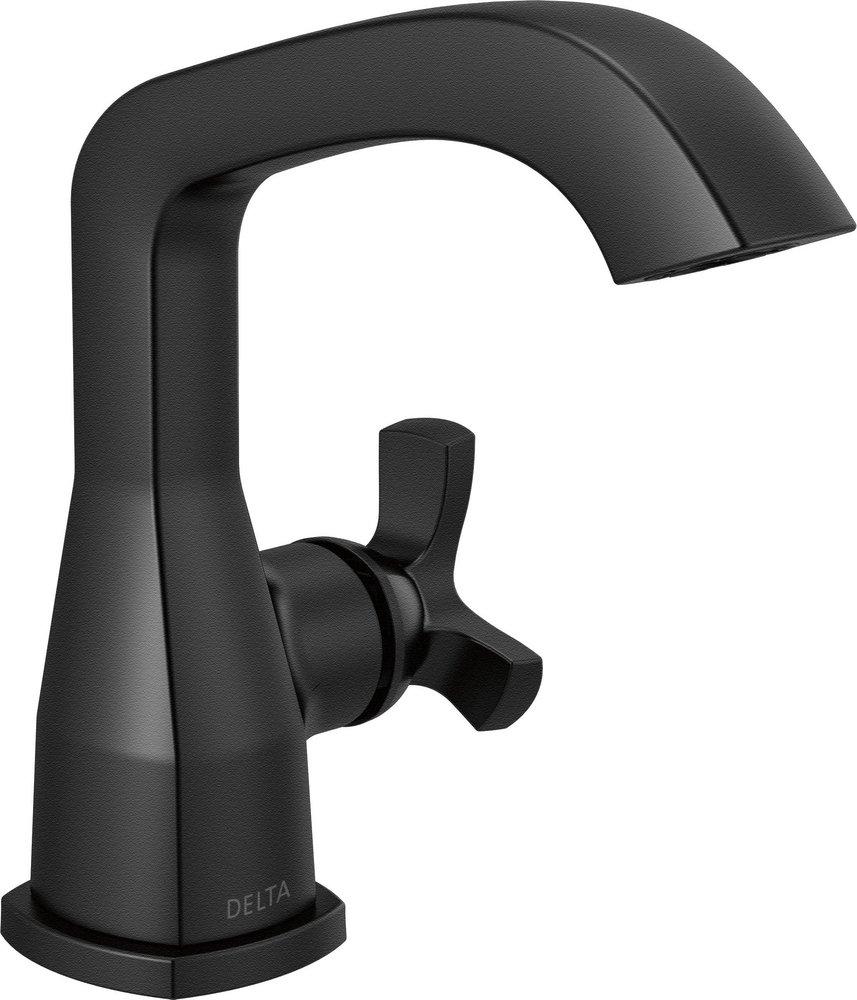 Single Handle Monoblock Bathroom Sink Faucet in Matte Black 