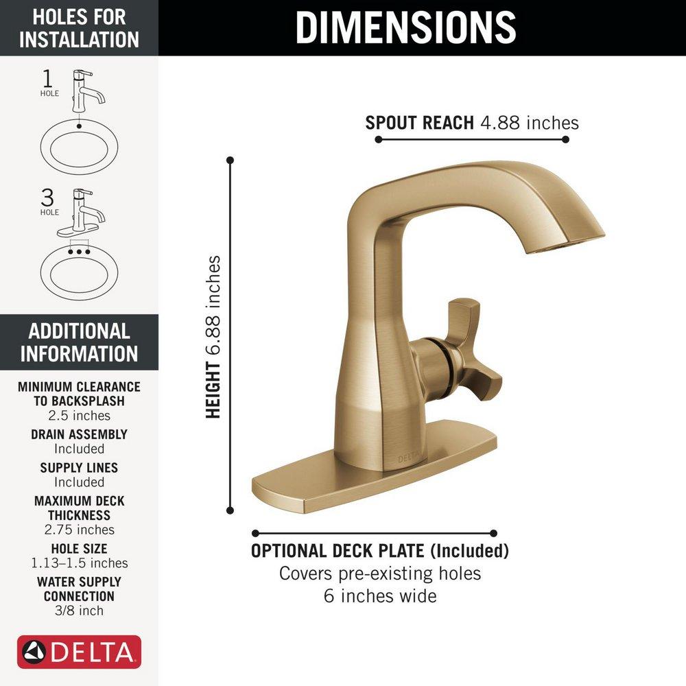 DELTA STRYKE SINGLE HANDLE BATHROOM FAUCET 