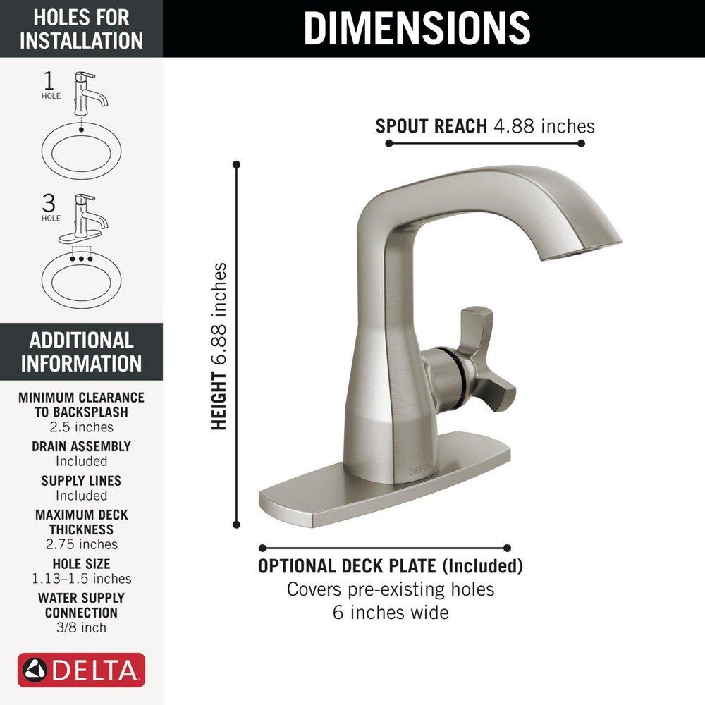 DELTA STRYKE SINGLE HANDLE BATHROOM FAUCET 