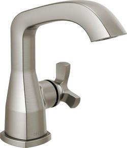 Single Handle Monoblock Bathroom Sink Faucet in Lumicoat Stainless
