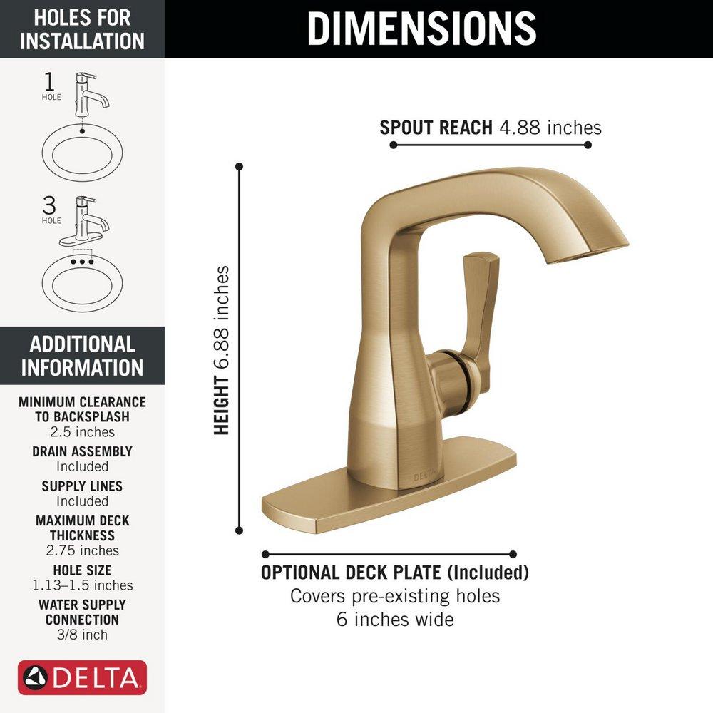 DELTA STRYKE SINGLE HANDLE BATHROOM FAUCET 