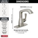 Single Handle Monoblock Bathroom Sink Faucet in Lumicoat Stainless 