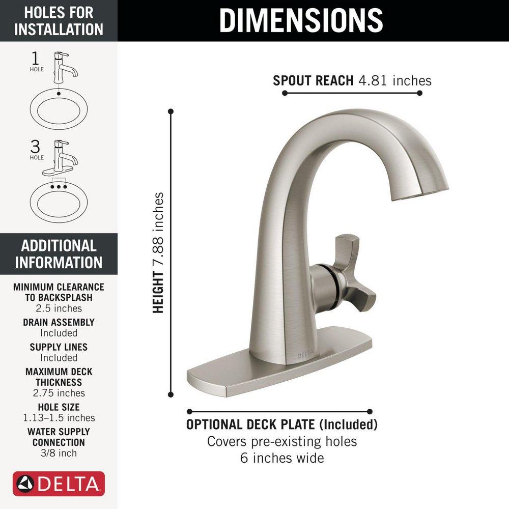 DELTA STRYKE SINGLE HANDLE BATHROOM FAUCET 
