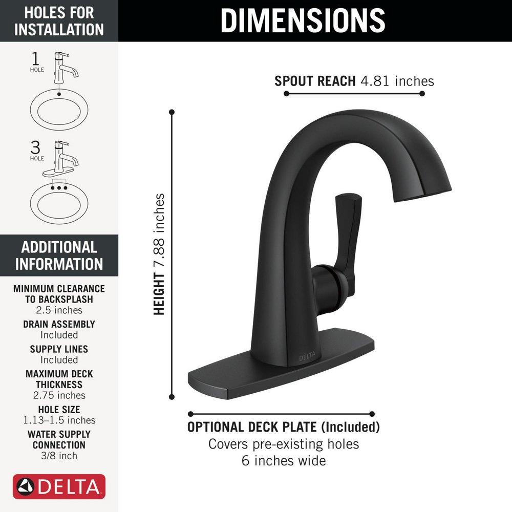 DELTA STRYKE SINGLE HANDLE BATHROOM FAUCET 