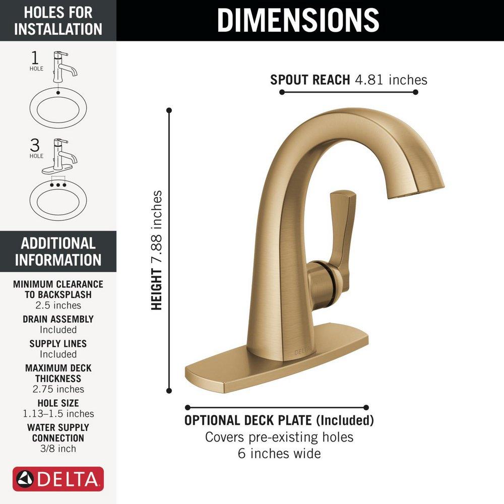 DELTA STRYKE SINGLE HANDLE BATHROOM FAUCET 