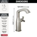 DELTA STRYKE SINGLE HANDLE MID HEIGHT BATHROOM FAUCET 