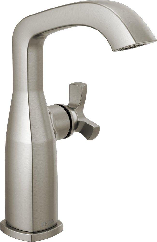 DELTA STRYKE SINGLE HANDLE MID HEIGHT BATHROOM FAUCET 