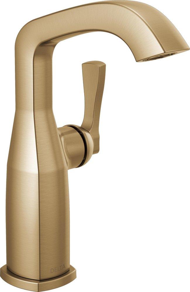 DELTA STRYKE SINGLE HANDLE MID HEIGHT BATHROOM FAUCET 