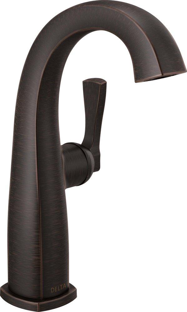 DELTA STRYKE SINGLE HANDLE MID HEIGHT BATHROOM FAUCET 