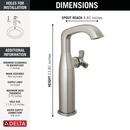 DELTA STRYKE SINGLE HANDLE VESSEL BATHROOM FAUCET 