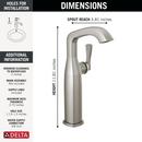 DELTA STRYKE SINGLE HANDLE VESSEL BATHROOM FAUCET 