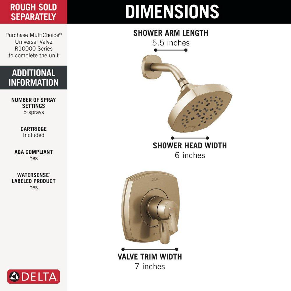 Delta Faucet Lumicoat Champagne Bronze Single Handle Multi Function Shower Faucet (Trim Only) 