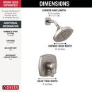 Delta Faucet Lumicoat&reg; Stainless Single Handle Multi Function Shower Faucet (Trim Only) 