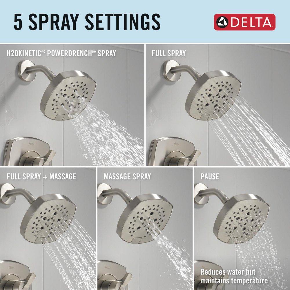 Delta Faucet Lumicoat&reg; Stainless Single Handle Multi Function Shower Faucet (Trim Only) 