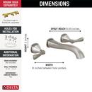 Two Handle Wall Mount Widespread Bathroom Sink Faucet in Lumicoat Stainless 