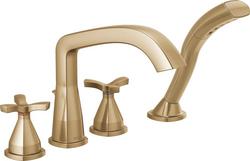 Two Handle Roman Tub Faucet with Handshower in Lumicoat® Champagne Bronze (Trim Only)