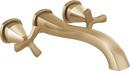Two Handle Wall Mount Tub Filler in Lumicoat® Champagne Bronze