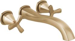 Two Handle Wall Mount Tub Filler in Lumicoat&reg; Champagne Bronze