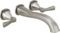 Two Handle Wall Mount Tub Filler in Lumicoat&reg; Stainless