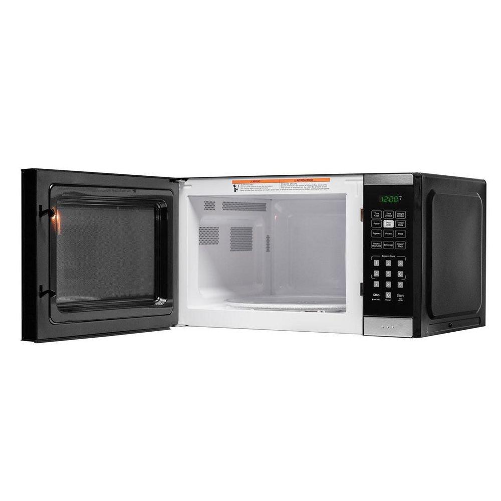 1.1 cu. ft. 900 W Countertop Microwave in Black &  Stainless Steel 