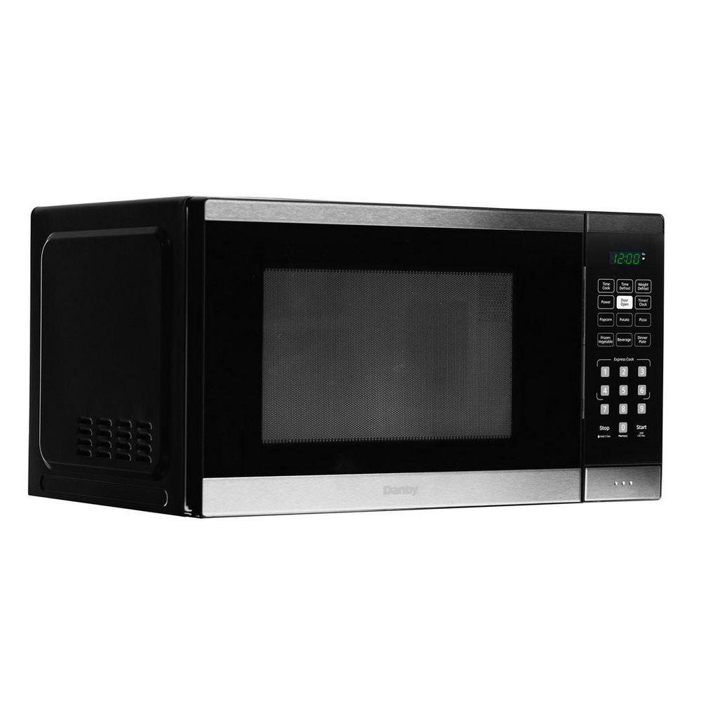 1.1 cu. ft. 900 W Countertop Microwave in Black &  Stainless Steel 