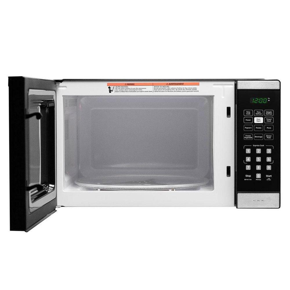 1.1 cu. ft. 900 W Countertop Microwave in Black &  Stainless Steel 