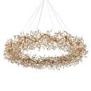 CLEAR/BRASS CRYSTAL/WROUGHT IRON CRYSTAL BUD GRANDE RING CHANDELIER 