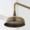 Signature Hardware Aged Brass Two Handle Exposed Pipe Shower with Rainfall Showerhead 