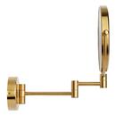 RAMANA MAGNIFYING DOUBLE-SIDED WALL-MOUNT MAKEUP MIRROR - BRUSHED GOLD 