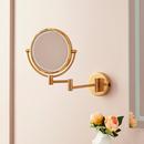 Double-Sided Wall Mount Magnifying Mirror in Brushed Gold 