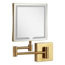 NORABEL MAGNIFYING DOUBLE-SIDED WALL-MOUNT LIGHTED MAKEUP MIRROR - BRUSHED GOLD 