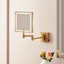 Double-Sided Wall Mount Magnifying Mirror in Brushed Gold