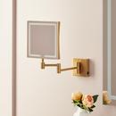 Double-Sided Wall Mount Magnifying Mirror in Brushed Gold 