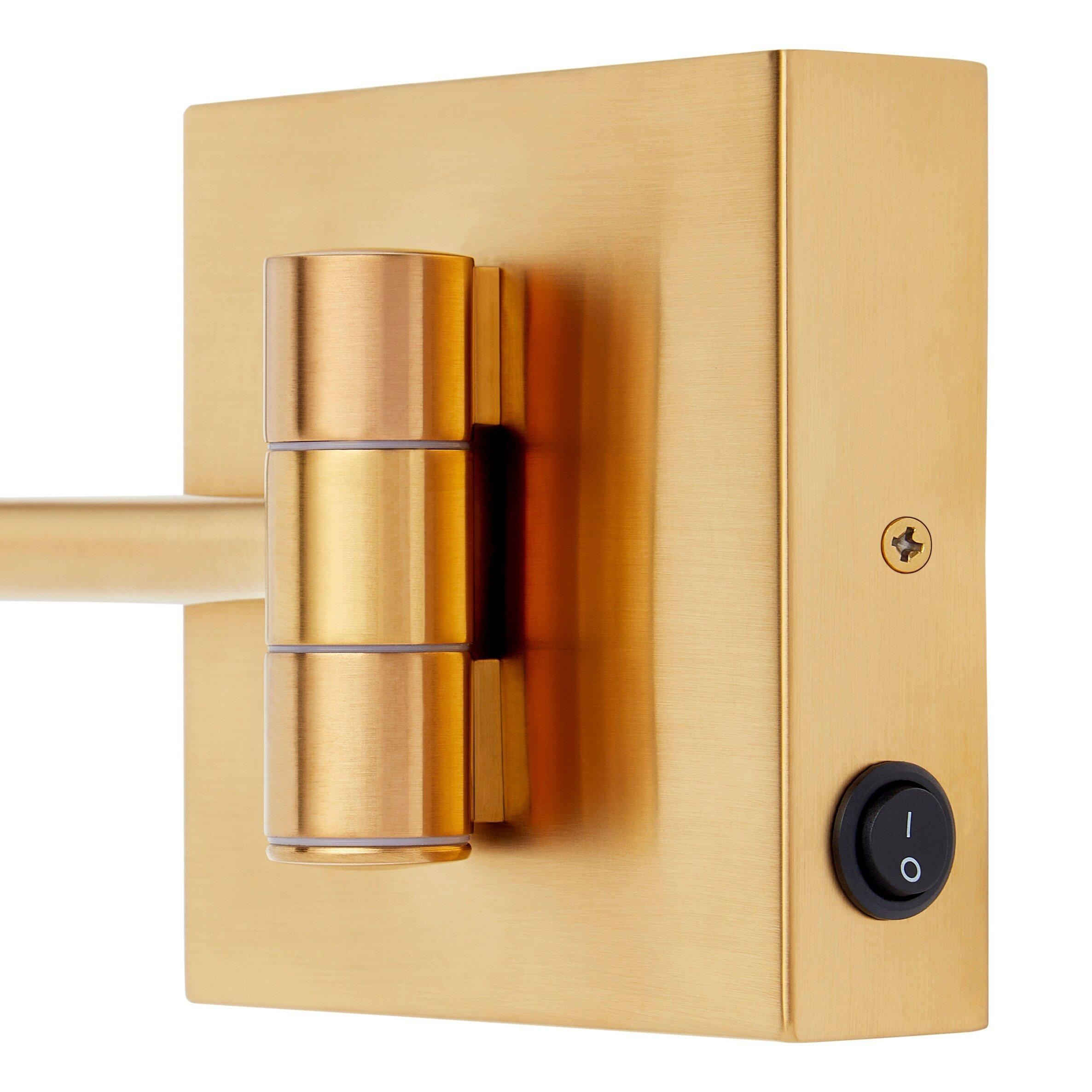 Double-Sided Wall Mount Magnifying Mirror in Brushed Gold 