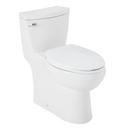 1.28 gpf Elongated One Piece Skirted Toilet in White - Includes Lever in Polished Nickel 